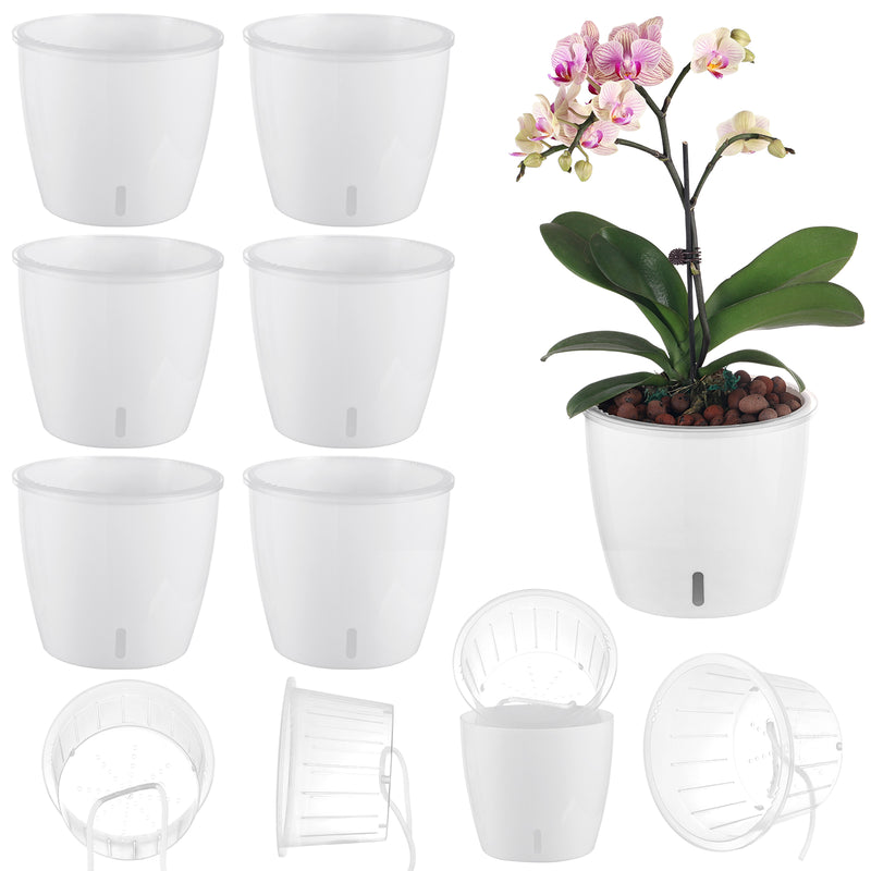Self Watering Pots for Indoor Plants with Water Indicator (Clear Insert） planterhoma