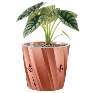 rose gold color self watering planter