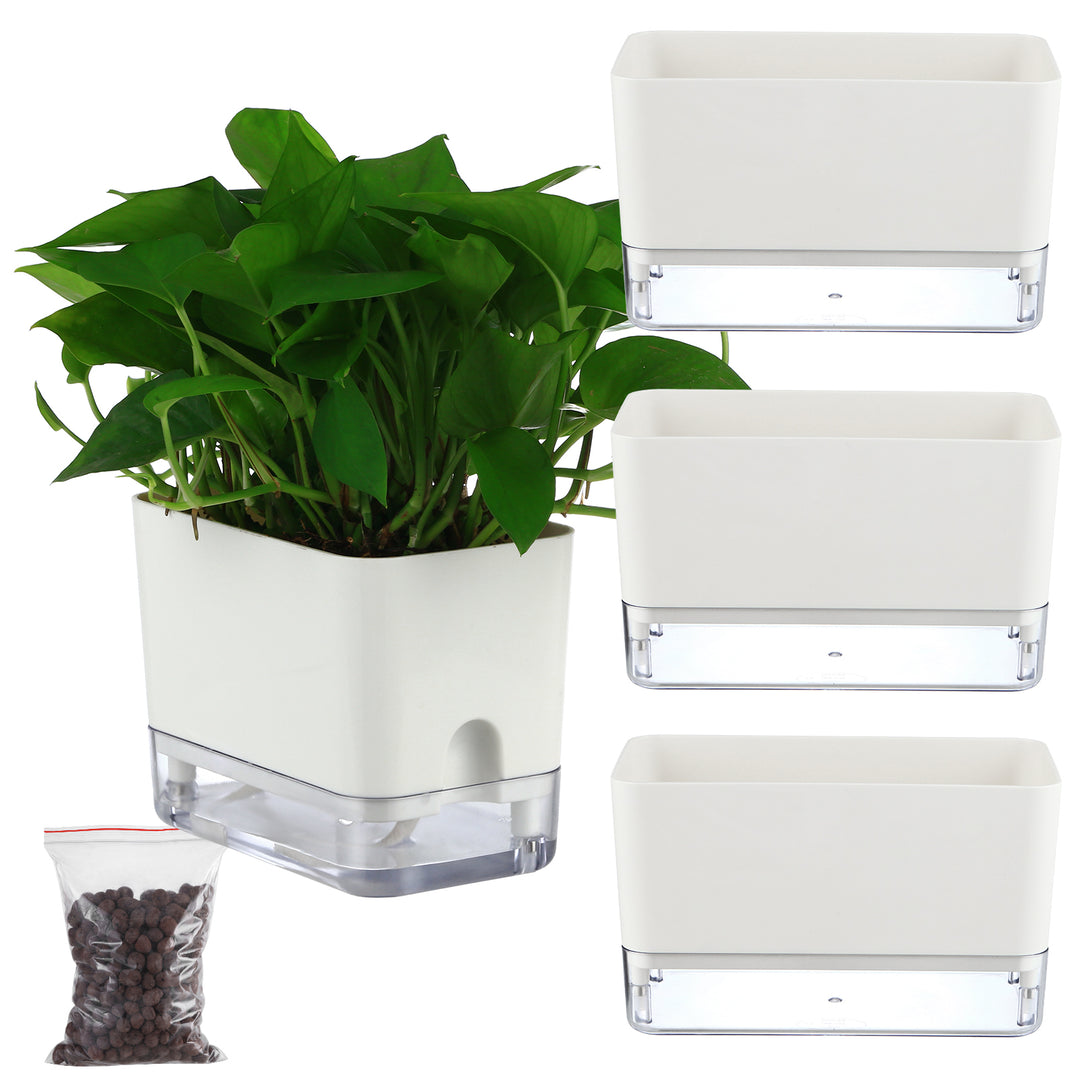 self watering plant stand Self Watering Rectangular Planter for Indoor Plants – planterhoma