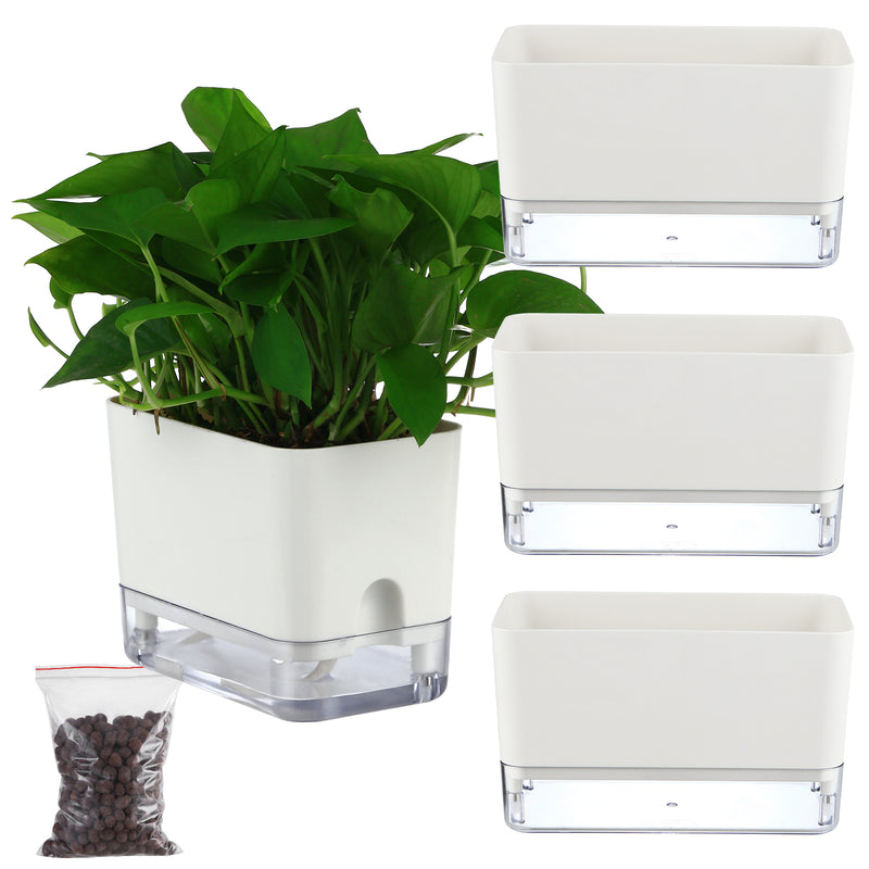 rectangle plant stand indoor Self Watering Rectangular Planter for Indoor Plants 10"/2