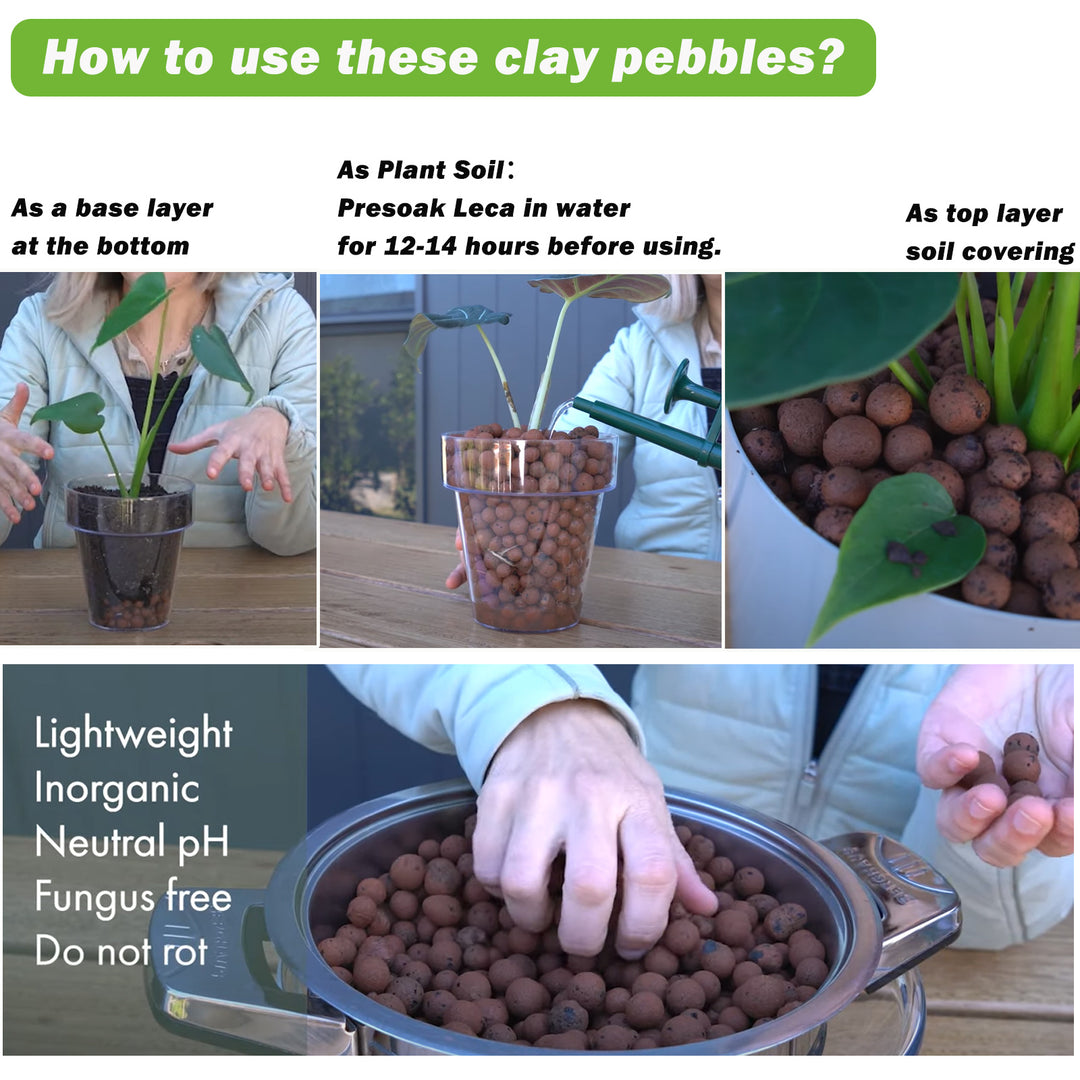 5lb LECA Expanded Clay Pebbles for Plants, Horticultural Grade for Hydroponics