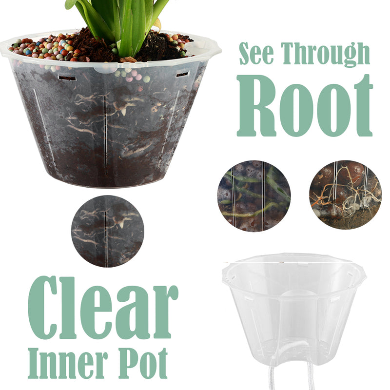 3 Pack 6" Self-Watering Planter with Air Holes And Water Indicator planterhoma